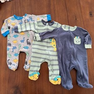 Cozy Dinosaur and Striped Kids Pajama Set